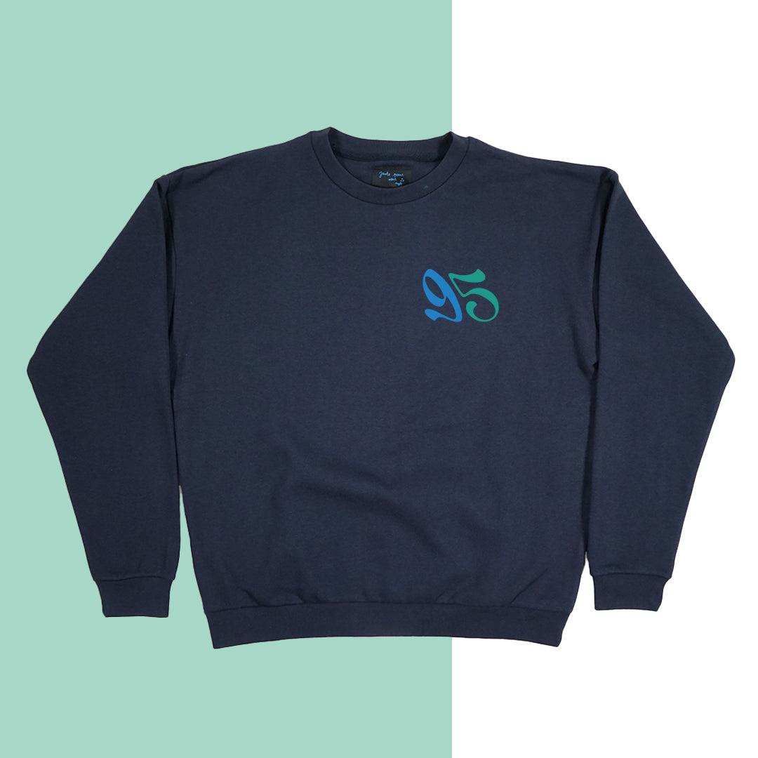 Crewneck 95 vert/bleu